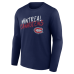 Именная футболка с длинным рукавом Montreal Canadiens Navy Hustle Name & Number