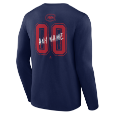 Именная футболка с длинным рукавом Montreal Canadiens Navy Hustle Name & Number