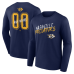 Nashville Predators Navy Hustle Personalized Name & Number Long Sleeve T-Shirt