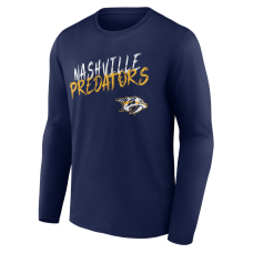 Nashville Predators Navy Hustle Personalized Name & Number Long Sleeve T-Shirt