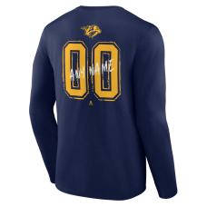 Nashville Predators Navy Hustle Personalized Name & Number Long Sleeve T-Shirt