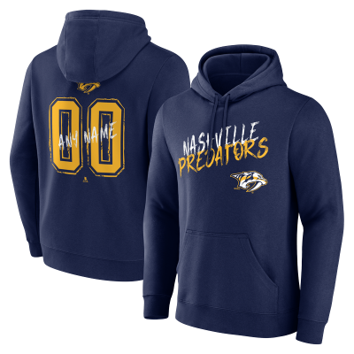 Nashville Predators Navy Hustle Personalized Name & Number Hoodie