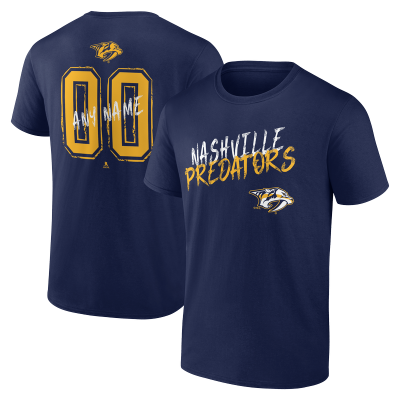 Nashville Predators Navy Hustle Personalized Name & Number T-Shirt