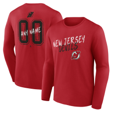 Именная футболка с длинным рукавом New Jersey Devils Red Hustle Name & Number Именная футболка с длинным рукавом New Jersey Devils Red Hustle Name & Number