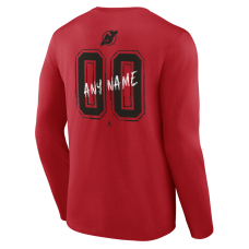 Именная футболка с длинным рукавом New Jersey Devils Red Hustle Name & Number Именная футболка с длинным рукавом New Jersey Devils Red Hustle Name & Number