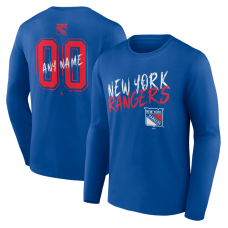 Именная футболка с длинным рукавом New York Rangers Blue Hustle Name & Number Именная футболка с длинным рукавом New York Rangers Blue Hustle Name & Number