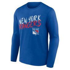 Именная футболка с длинным рукавом New York Rangers Blue Hustle Name & Number Именная футболка с длинным рукавом New York Rangers Blue Hustle Name & Number