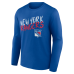 Именная футболка с длинным рукавом New York Rangers Blue Hustle Name & Number