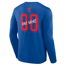 Именная футболка с длинным рукавом New York Rangers Blue Hustle Name & Number Именная футболка с длинным рукавом New York Rangers Blue Hustle Name & Number