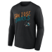 San Jose Sharks Black Hustle Personalized Name & Number Long Sleeve T-Shirt
