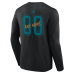 San Jose Sharks Black Hustle Personalized Name & Number Long Sleeve T-Shirt