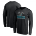 San Jose Sharks Black Hustle Personalized Name & Number Long Sleeve T-Shirt