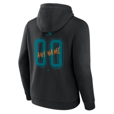 San Jose Sharks Black Hustle Personalized Name & Number Hoodie