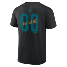 San Jose Sharks Black Hustle Personalized Name & Number T-Shirt