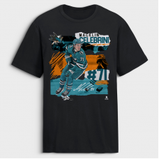 San Jose Sharks Black Hustle Personalized Name & Number T-Shirt