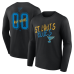 St. Louis Blues Black Hustle Personalized Name & Number Long Sleeve T-Shirt