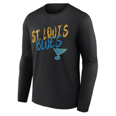 St. Louis Blues Black Hustle Personalized Name & Number Long Sleeve T-Shirt