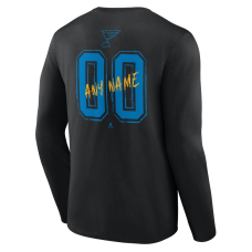 St. Louis Blues Black Hustle Personalized Name & Number Long Sleeve T-Shirt