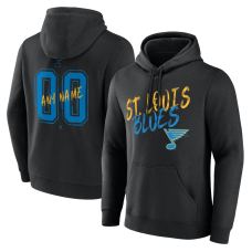 St. Louis Blues Black Hustle Personalized Name & Number Hoodie