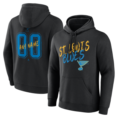 St. Louis Blues Black Hustle Personalized Name & Number Hoodie