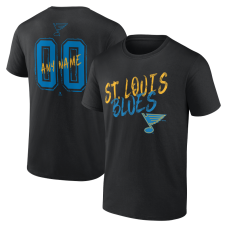 St. Louis Blues Black Hustle Personalized Name & Number T-Shirt