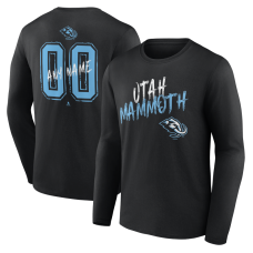 Utah Mammoth Black Hustle Personalized Name & Number Long Sleeve T-Shirt