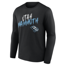 Utah Mammoth Black Hustle Personalized Name & Number Long Sleeve T-Shirt