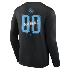 Utah Mammoth Black Hustle Personalized Name & Number Long Sleeve T-Shirt