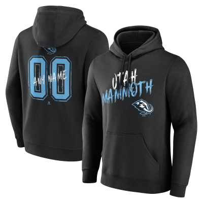 Utah Mammoth Black Hustle Personalized Name & Number Hoodie