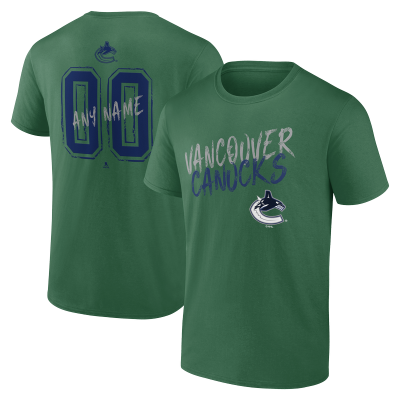 Vancouver Canucks Green Hustle Personalized Name & Number T-Shirt
