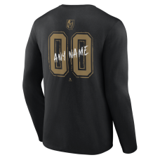 Vegas Golden Knights Black Hustle Personalized Name & Number Long Sleeve T-Shirt