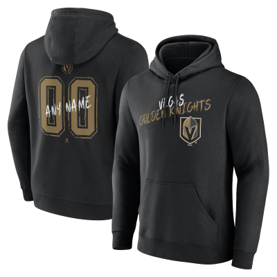 Vegas Golden Knights Black Hustle Personalized Name & Number Hoodie