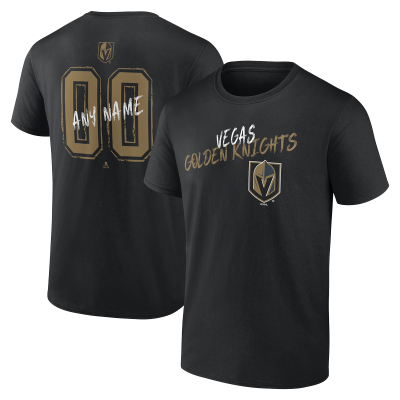 Vegas Golden Knights Black Hustle Personalized Name & Number T-Shirt