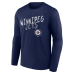 Winnipeg Jets Navy Hustle Personalized Name & Number Long Sleeve T-Shirt