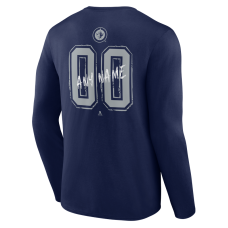 Winnipeg Jets Navy Hustle Personalized Name & Number Long Sleeve T-Shirt