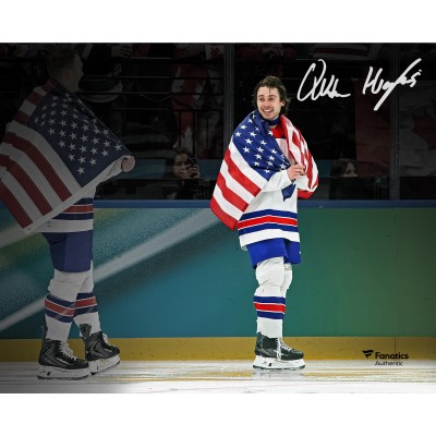 Quinn Hughes Team USA Autographed Fanatics Authentic 8 x 10 2026 Winter Olympics Gold Medal Winner Photograph