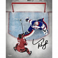 Connor Hellebuyck Team USA Autographed Fanatics Authentic 16 x 20 2026 Winter Olympics Gold Medal Winner Photograph