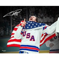 Auston Matthews Team USA Autographed Fanatics Authentic 16 x 20 2026 Winter Olympics Gold Medal Winner Photograph