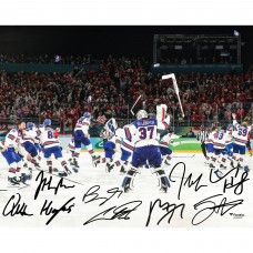 Team USA Autographed Fanatics Authentic 16 x 20 2026 Winter Olympics Gold Medal Team Celebration Photograph with Multiple Signatures