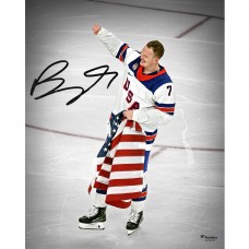 Brady Tkachuk Team USA Autographed Fanatics Authentic 16 x 20 2026 Winter Olympics Gold Medal Winner Photograph