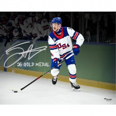 Jack Eichel Team USA Autographed Fanatics Authentic 16 x 20 2026 Winter Olympics Gold Medal Winner Photograph with 26 Gold Medal Inscription