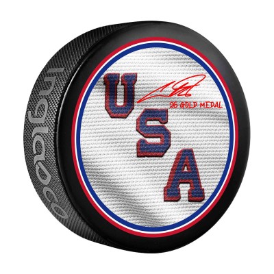 Auston Matthews Team USA Autographed Fanatics Authentic 2026 Winter Olympics Hockey Puck with 26 Gold Medal Inscription