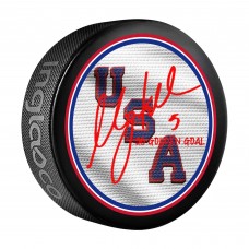 Megan Keller Team USA Autographed Fanatics Authentic 2026 Winter Olympics Hockey Puck with 26 Golden Goal Inscription Megan Keller Team USA Autographed Fanatics Authentic 2026 Winter Olympics Hockey Puck with 26 Golden Goal Inscription