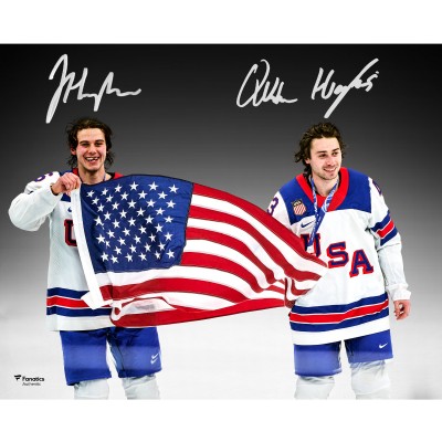 Jack Hughes & Quinn Hughes Team USA Autographed Fanatics Authentic 16 x 20 2026 Winer Olympics Gold Medal Winners Photograph