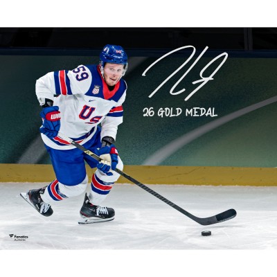 Jake Guentzel Team USA Autographed Fanatics Authentic 16 x 20 2026 Winter Olympics Gold Medal Winner Photograph with 26 Gold Medal Inscription