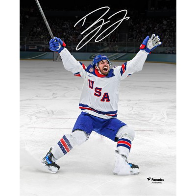 Dylan Larkin Team USA Autographed Fanatics Authentic 8 x 10 2026 Winter Olympics Gold Medal Winner Photograph