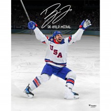 Dylan Larkin Team USA Autographed Fanatics Authentic 16 x 20 2026 Winter Olympics Gold Medal Winner Photograph with 26 Gold Medal Inscription