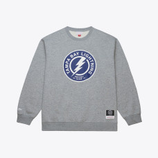 Свитшот Tampa Bay Lightning Mitchell & Ness Heather Gray Walk-Off Logo Fleece Свитшот Tampa Bay Lightning Mitchell & Ness Heather Gray Walk-Off Logo Fleece