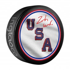 Zach Werenski Team USA Autographed Fanatics Authentic 2026 Winter Olympics Hockey Puck