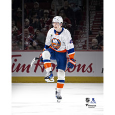 Matthew Schaefer New York Islanders Unsigned Fanatics Authentic NHL Record Most Goals By An 18-Year-Old Defenseman Celebration Spotlight Photograph